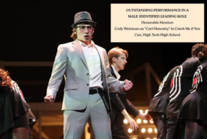 Outstanding Performance in a Male-Identified Leading Role — Honorable Mention, Cody Weisman as “Carl Hanratty”