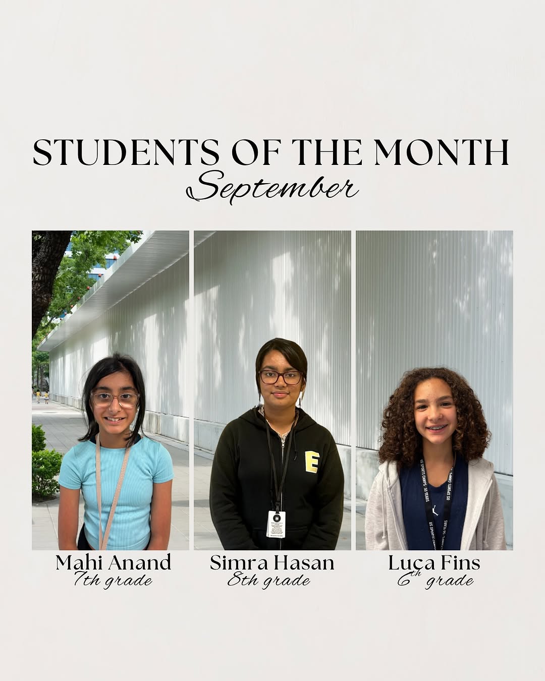 Hard Work and Leadership Recognized: Congratulations to This Month’s Outstanding Students!